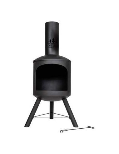 Log Barn black steel chiminea garden patio heater