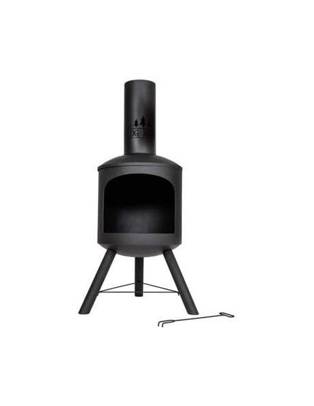 Log Barn black steel chiminea garden patio heater