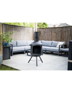 Log Barn black steel chiminea garden patio heater 2